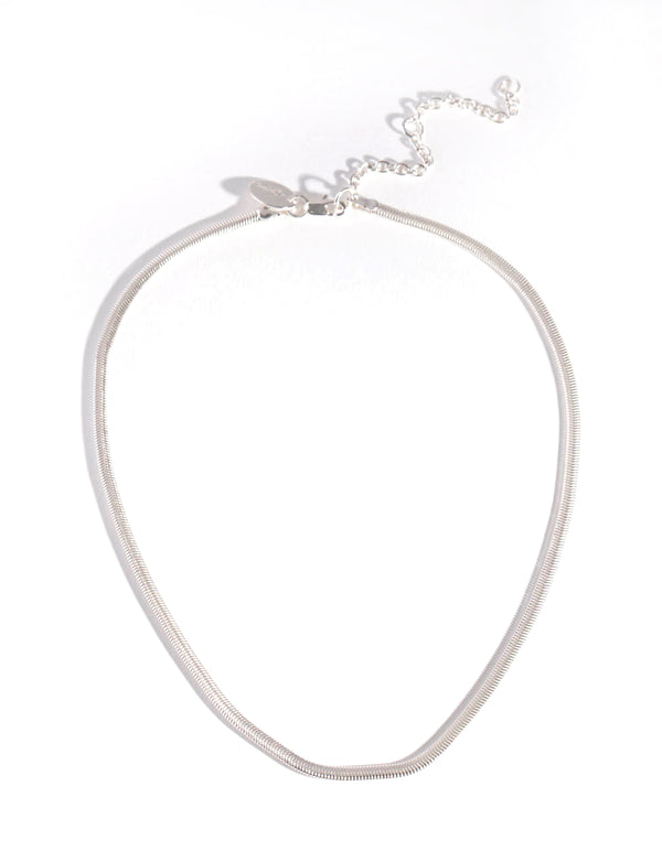 Silver Plated 35cm Flat Snake Necklace