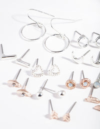 Mixed Metal Moon Heart Earring 12-Pack - link has visual effect only