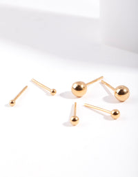 Gold Plated Sterling Silver Ball Earring Pack - link has visual effect only