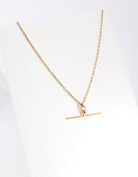 Gold Plated Sterling Silver Fine T Bar Necklace - link has visual effect only
