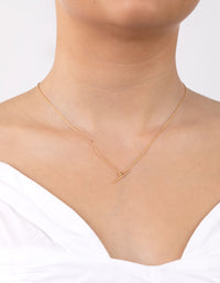 Gold Plated Sterling Silver Fine T Bar Necklace - link has visual effect only