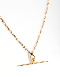 Gold Plated Sterling Silver Fine T Bar Necklace - link has visual effect only