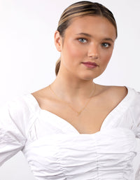 Gold Plated Sterling Silver Fine T Bar Necklace - link has visual effect only