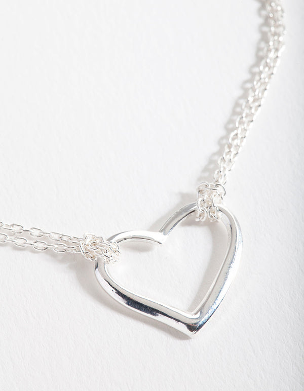 Sterling Silver Open Heart Bracelet
