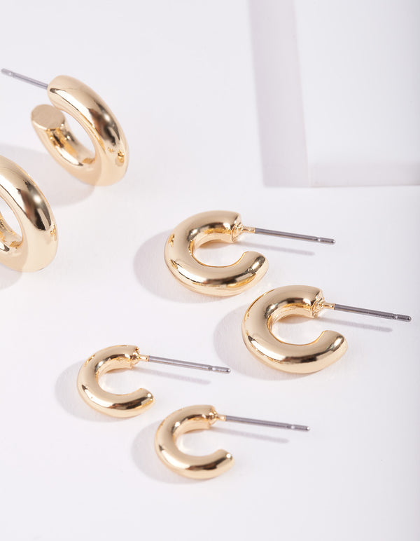 Gold Plated Huggie Pack