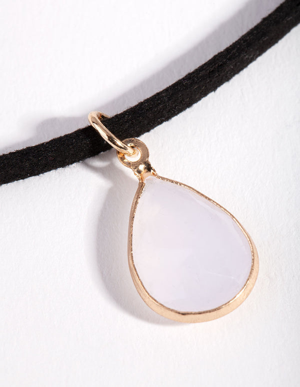Black Simple Stone Choker