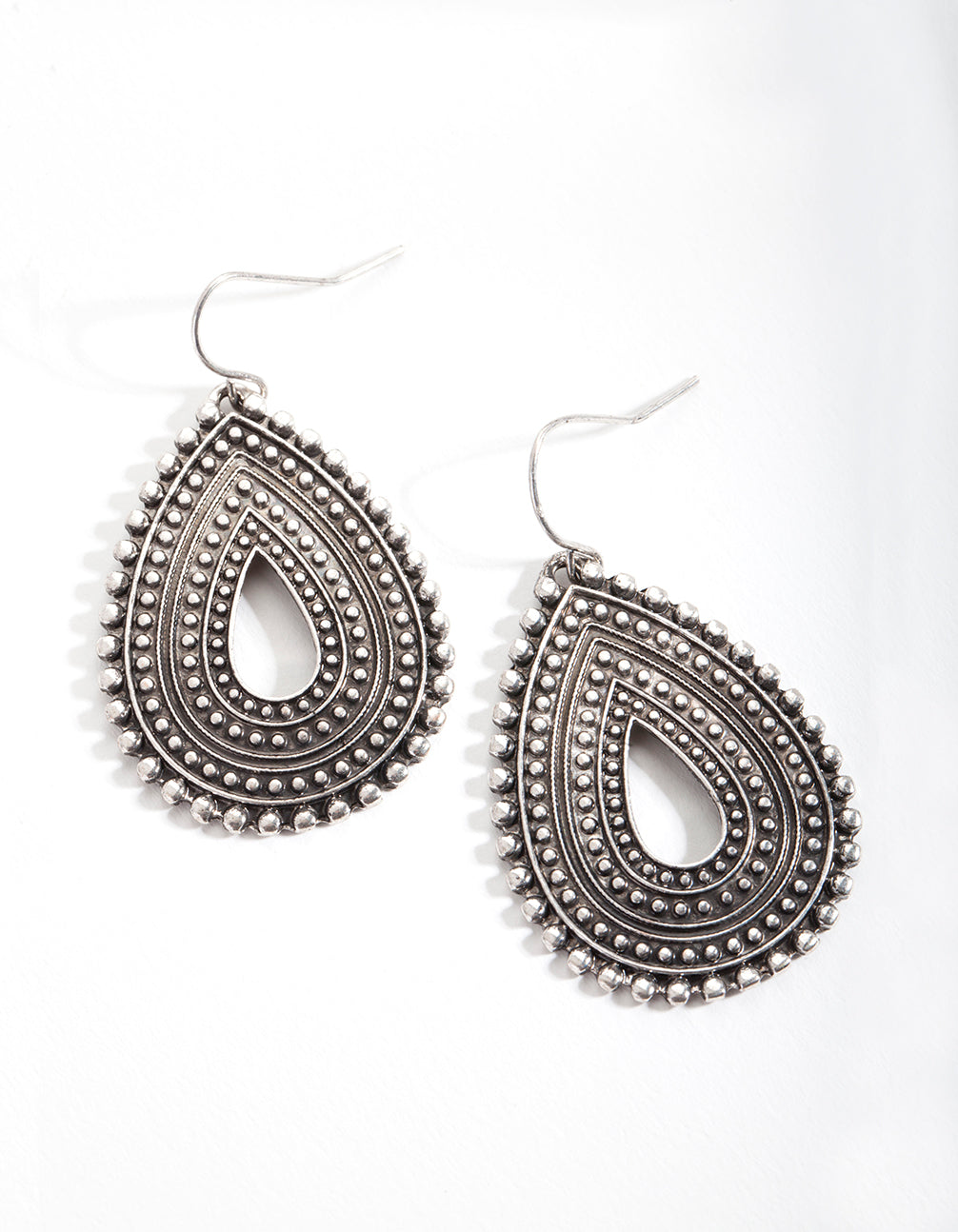 Antique Silver Teardrop Earrings