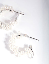 Pearly Bead Cluster Hoop Earrings - link has visual effect only