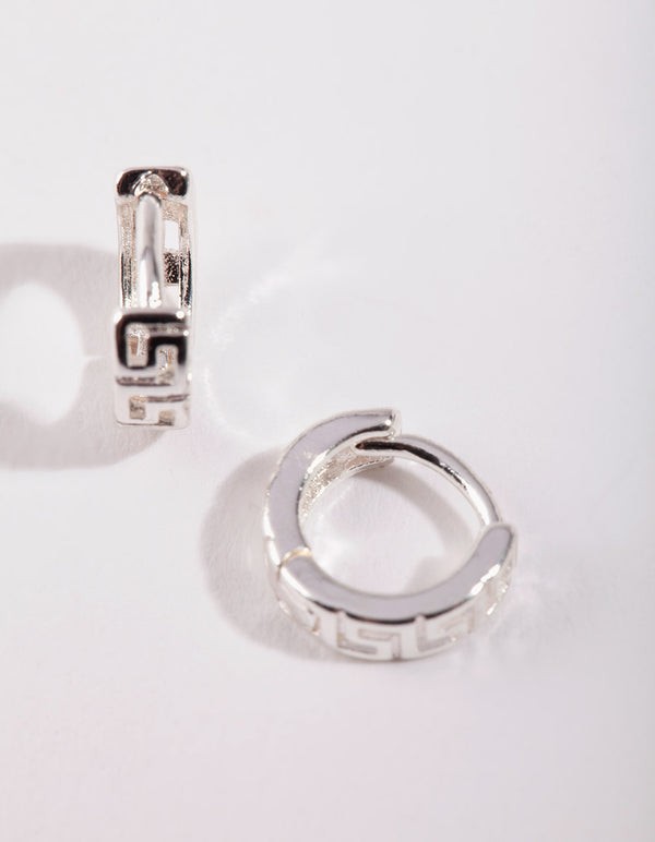 Silver Cut-Out Huggie Earrings