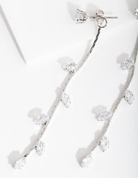 Cubic Zirconia Floral String Earrings - link has visual effect only