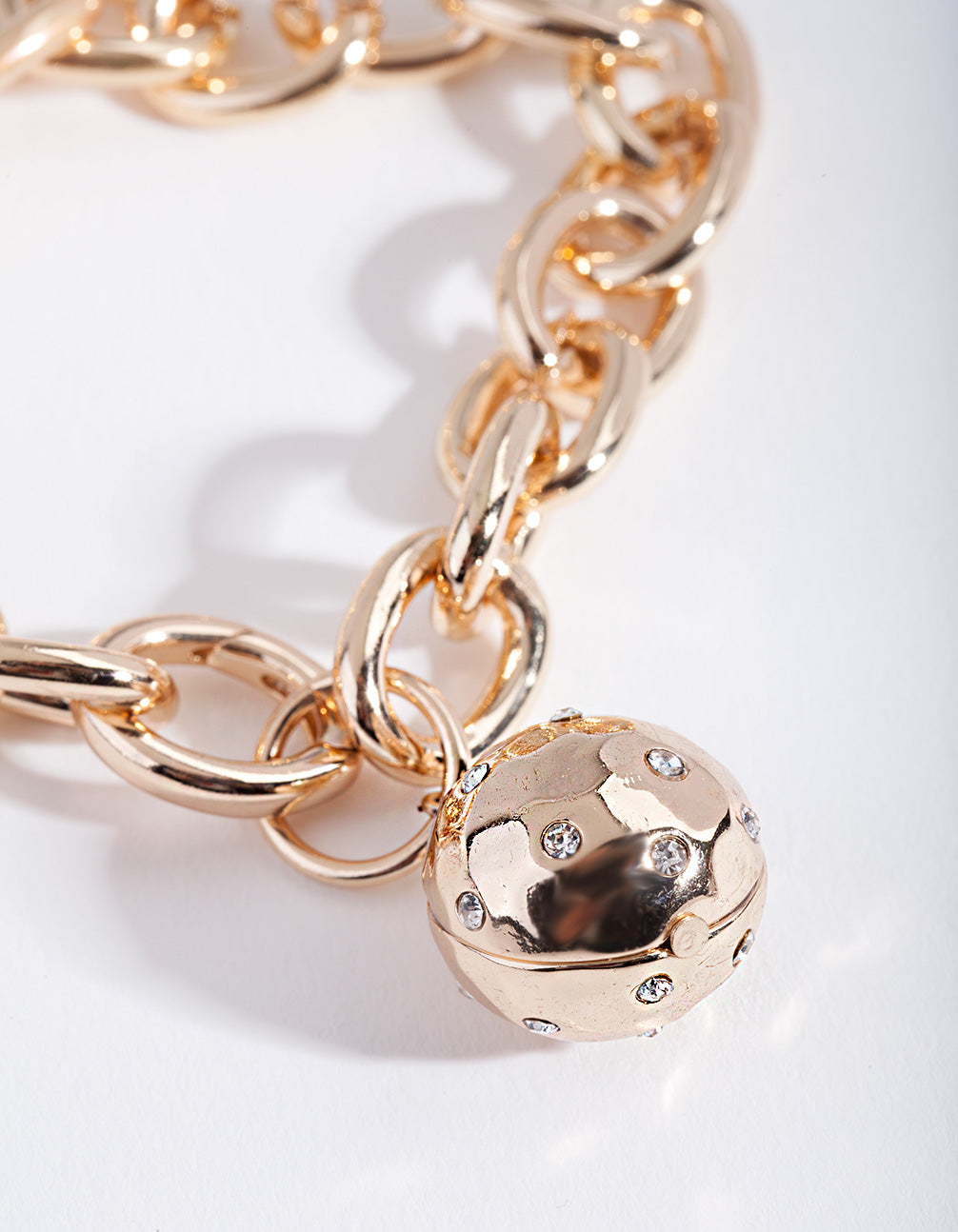 Gold Chain Diamante Ball Bracelet