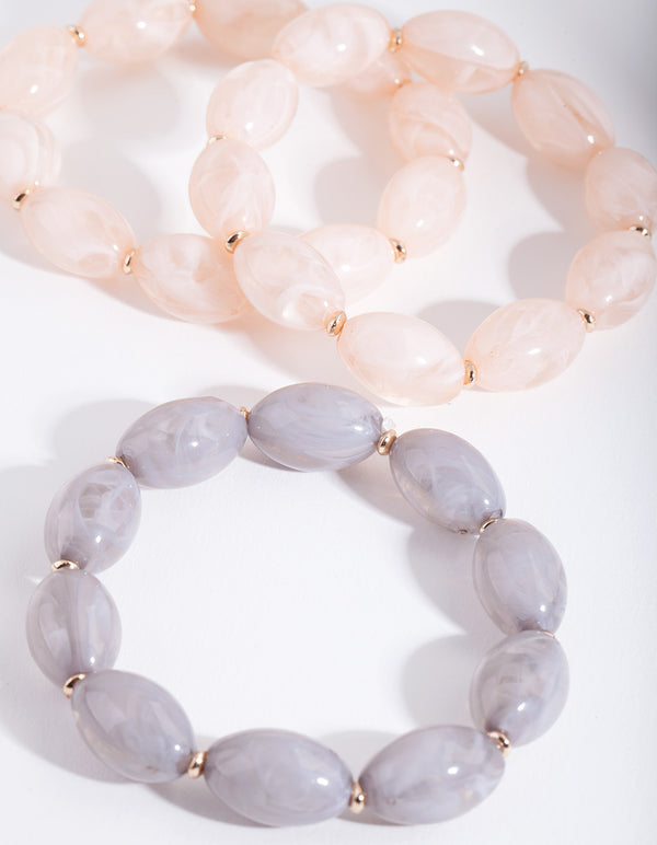 Multi Oval Bead Bracelet Pack