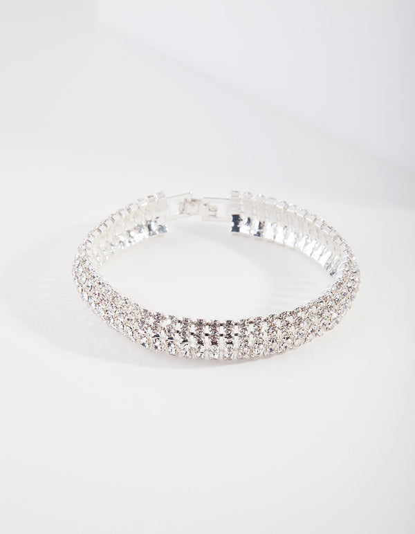 Silver 4 Row Cupchain Bracelet