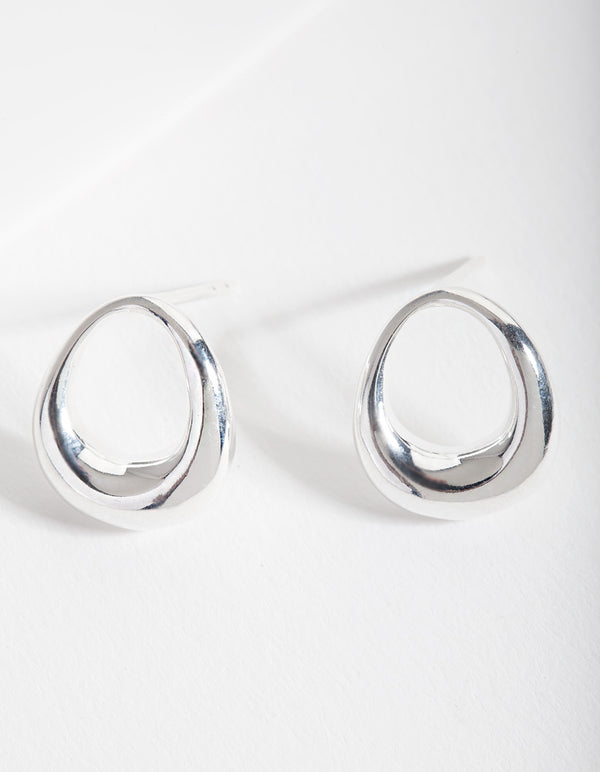 Sterling Silver Teardrop Hoop Earrings