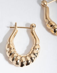 Gold Plated Sterling Silver Textured Hoop Earrings - link has visual effect only