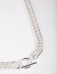Silver Plated Curb Chain Necklace - link has visual effect only
