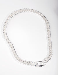 Silver Plated Curb Chain Necklace - link has visual effect only