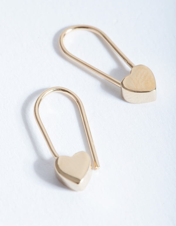 Gold Plated Sterling Silver Heart Locket Earring