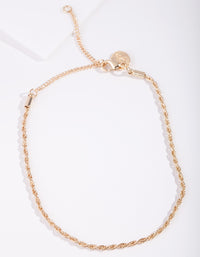 Gold Plated Chain Anklet - link has visual effect only