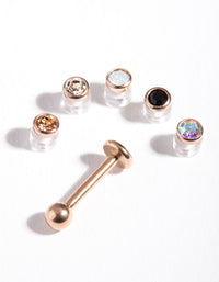 Rose Gold Surgical Steel Mix Match Flat Back - link has visual effect only