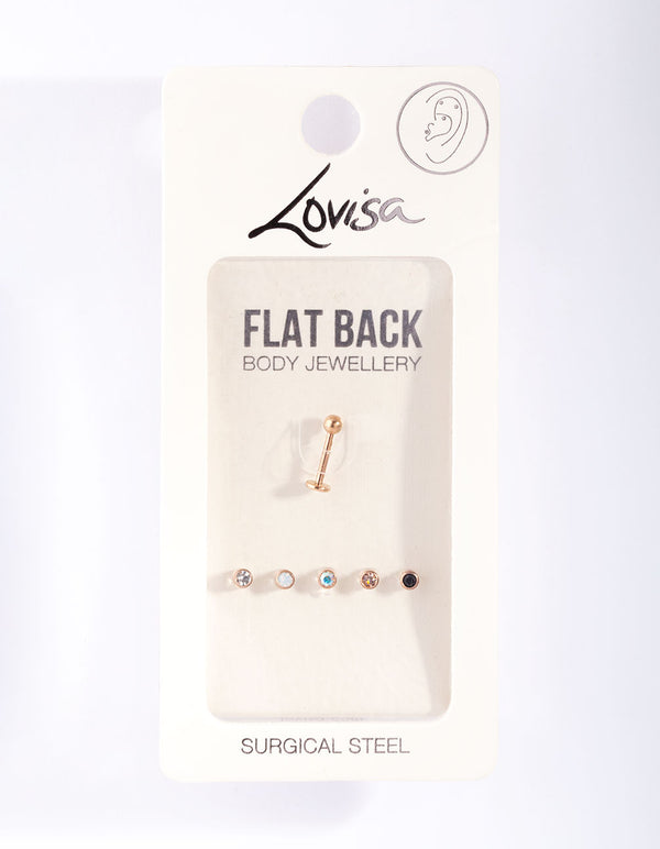 Rose Gold Surgical Steel Mix Match Flat Back