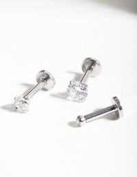 Surgical Steel Cubic Zirconia Flat Back Trio Pack - link has visual effect only