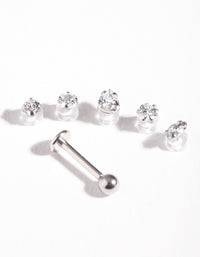 Surgical Steel Cubic Zirconia Flat Back 6-Pack - link has visual effect only
