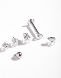 Surgical Steel Cubic Zirconia Flat Back 6-Pack - link has visual effect only