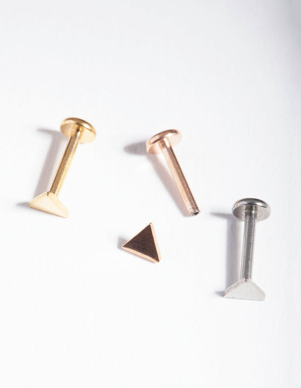 Surgical Steel Triangular Flat Back Pack