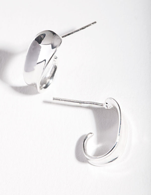 Sterling Silver Statement Half Hoop Earrings