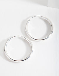 Sterling Silver Shiny 25mm Hoop Earrings - link has visual effect only