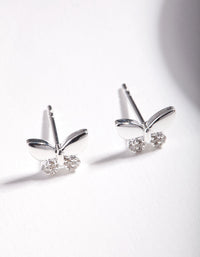 Sterling Silver Pave Butterfly Stud Earrings - link has visual effect only