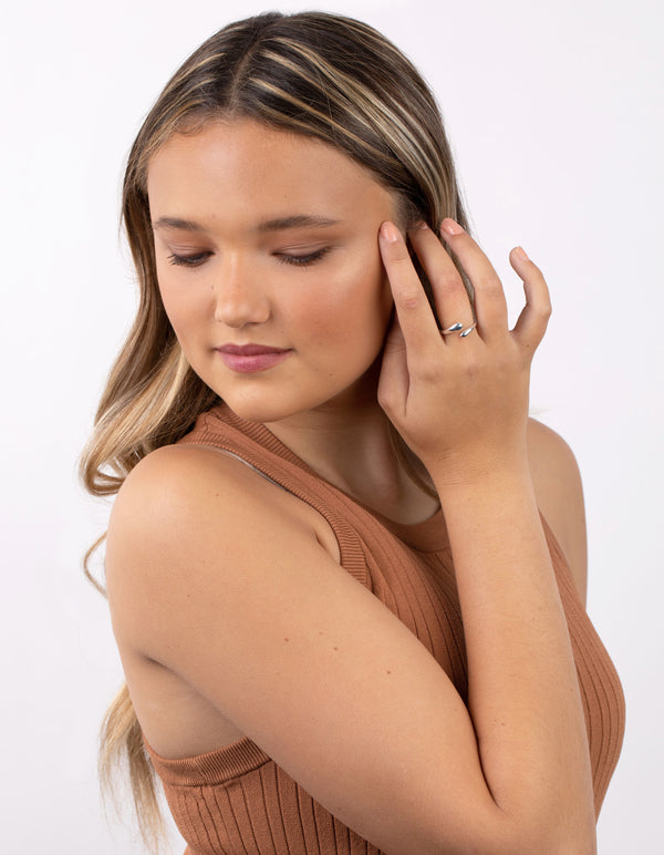 Sterling Silver Organic Open Ring