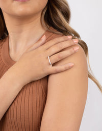 Sterling Silver Plain Bar Ring - link has visual effect only