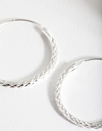Sterling Silver Textured Hoop Earrings - link has visual effect only