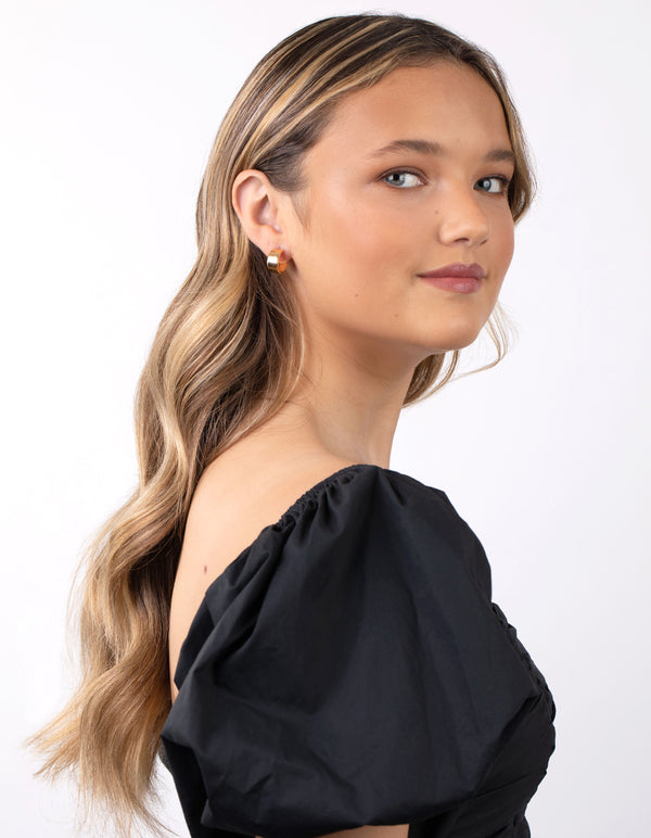 Gold Plated Sterling Silver Chunky Hoop Earrings