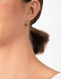 Gold Plated Sterling Silver Tube Hoop Earrings - link has visual effect only