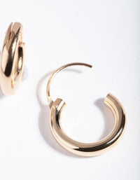 Gold Plated Sterling Silver Tube Hoop Earrings - link has visual effect only
