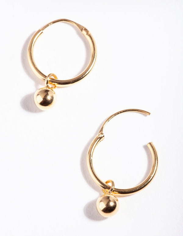 Gold Plated Sterling Silver Dangle Charm Earrings