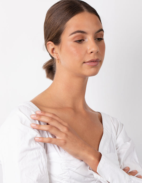 Gold Plated Sterling Silver Dangle Charm Earrings