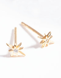 Gold Plated Sterling Silver Cubic Zirconia Starburst Earrings - link has visual effect only