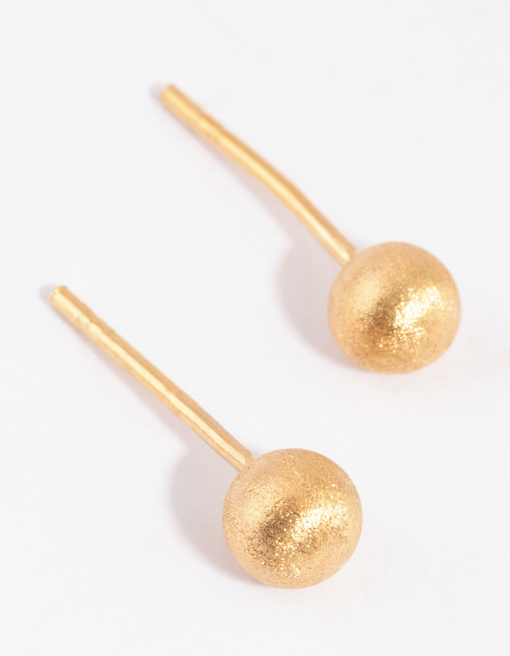 Gold Plated Sterling Silver 5mm Satin Stud Earrings