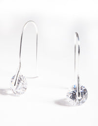 Sterling Silver Cubic Zirconia Drop Hook Earrings - link has visual effect only