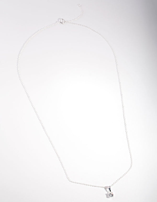 Sterling Silver Cubic Zirconia 1/4 Carat Bale Necklace