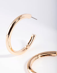 Gold Rounded C Hoop Earrings - link has visual effect only