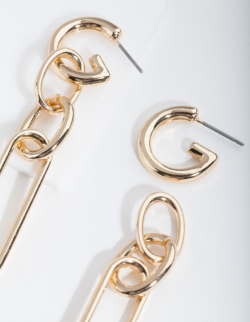 Gold Multi Link Drop Earrings