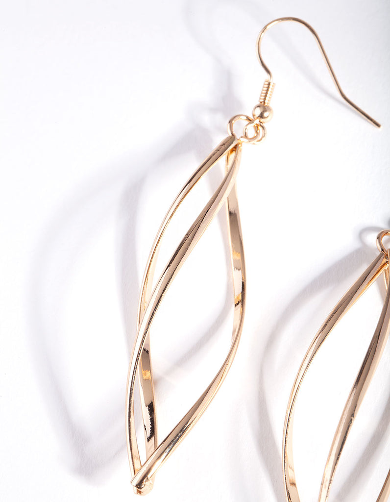 Gold Open Geometric Pod Earrings - Lovisa