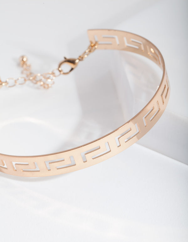 Gold Thin Maze Cutout Cuff
