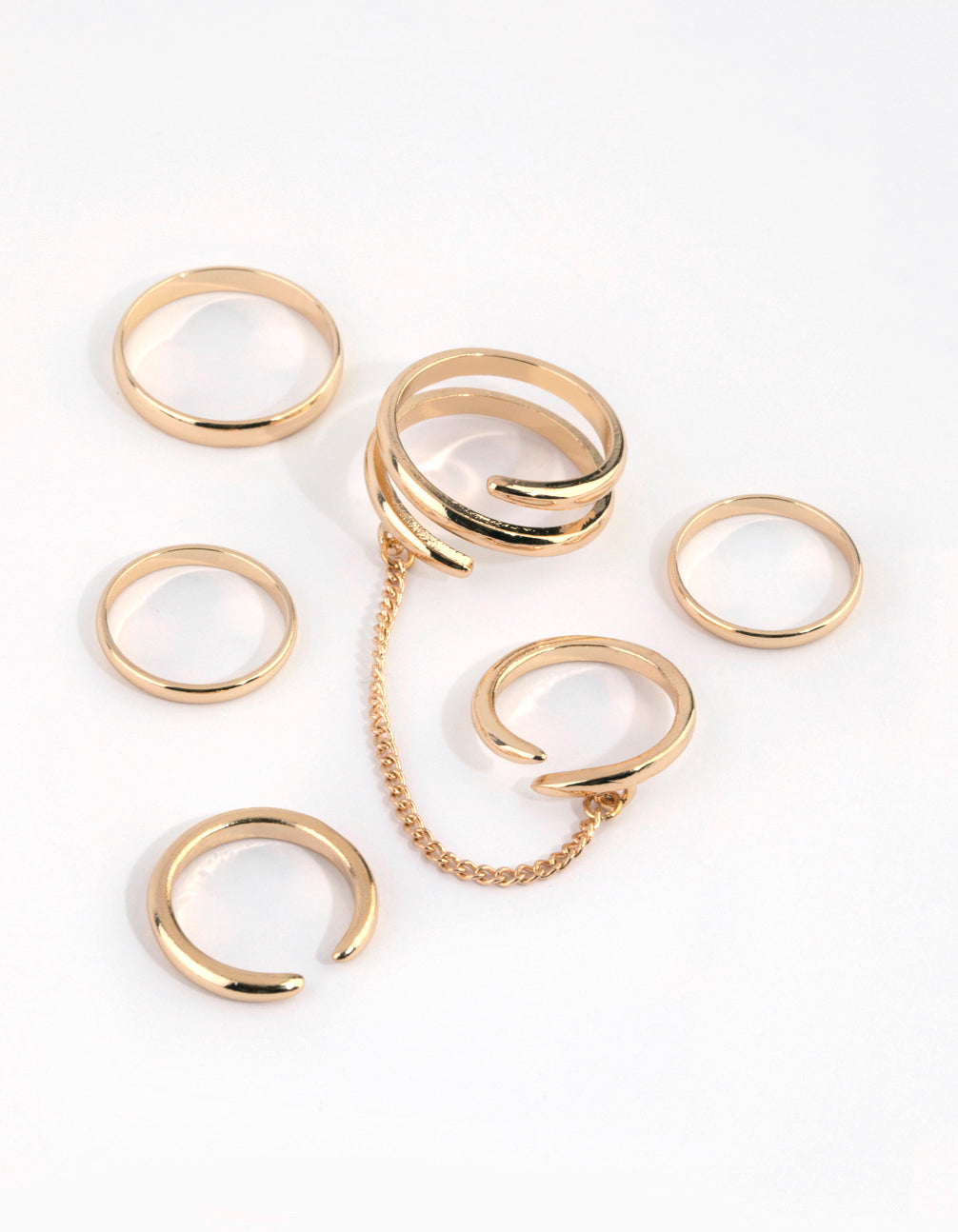 Gold Swirl Chain Ring 5-Pack