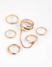 Gold Swirl Chain Ring 5-Pack - link has visual effect only